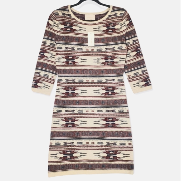 NWT Urban Outfitters Skies Are Blue Tribal Print Angora Blend Sweater Dress - Picture 1 of 7